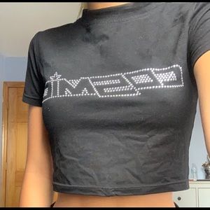 Cosmic rhinestone crop top size small